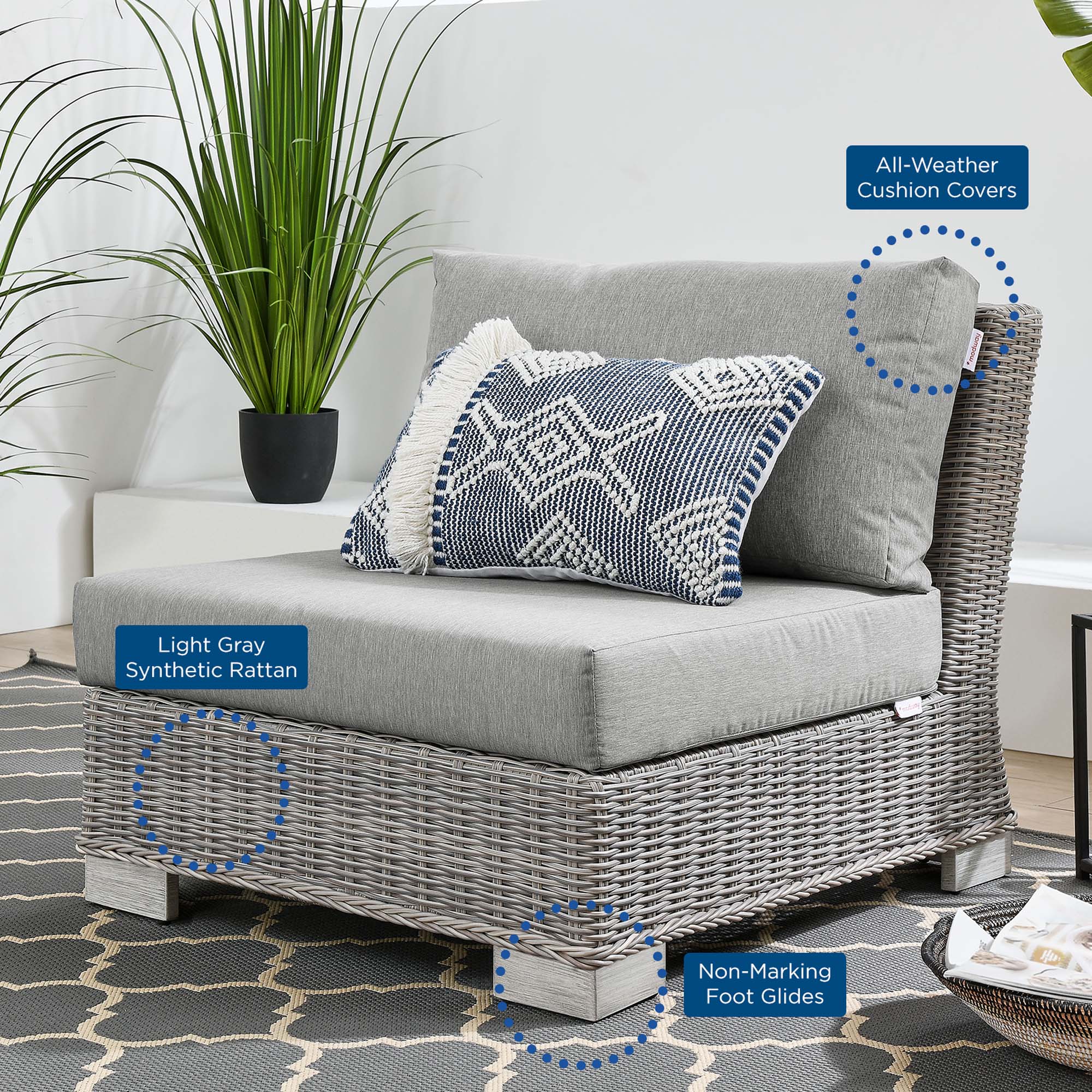 Conway Outdoor Wicker Sectional Set thumbnail 17