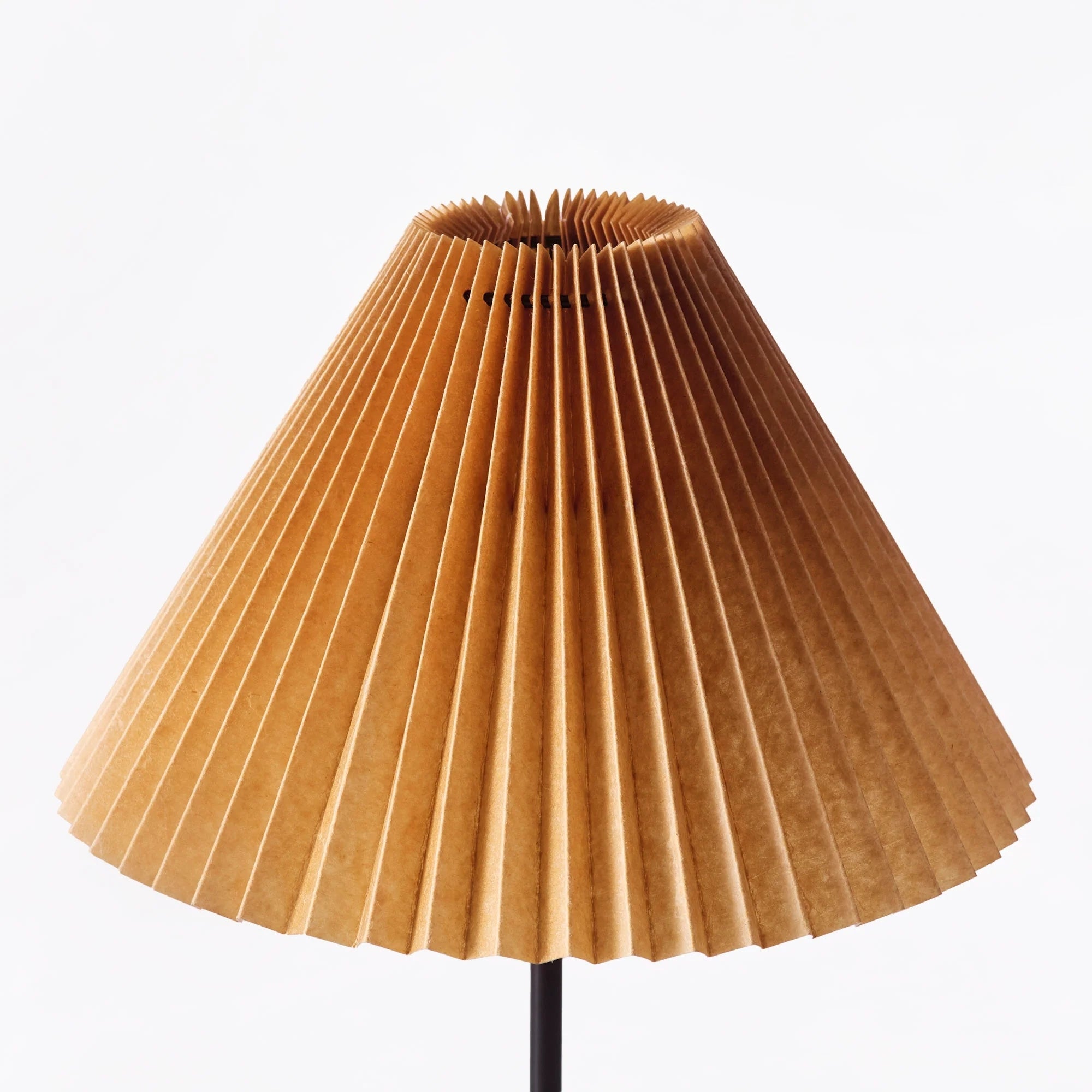 Mustard Pleated Paper Table Lamp – Black Tripod Base thumbnail 6