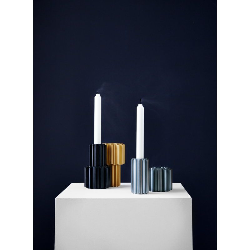 Anodized Metal Gear Candle Holder – Industrial Taper Stand thumbnail 2