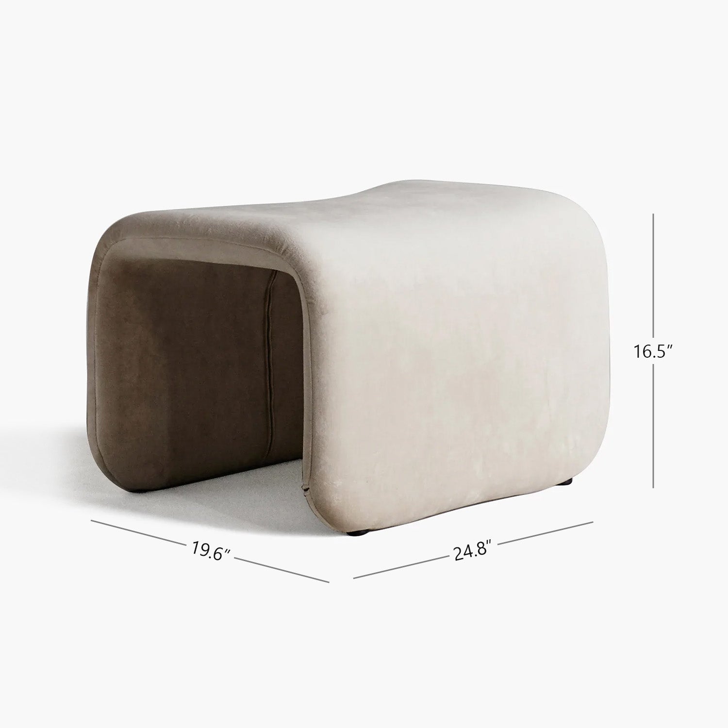 Lounge Footstool – Bouclé Upholstered Ottoman, Light Gray thumbnail 14