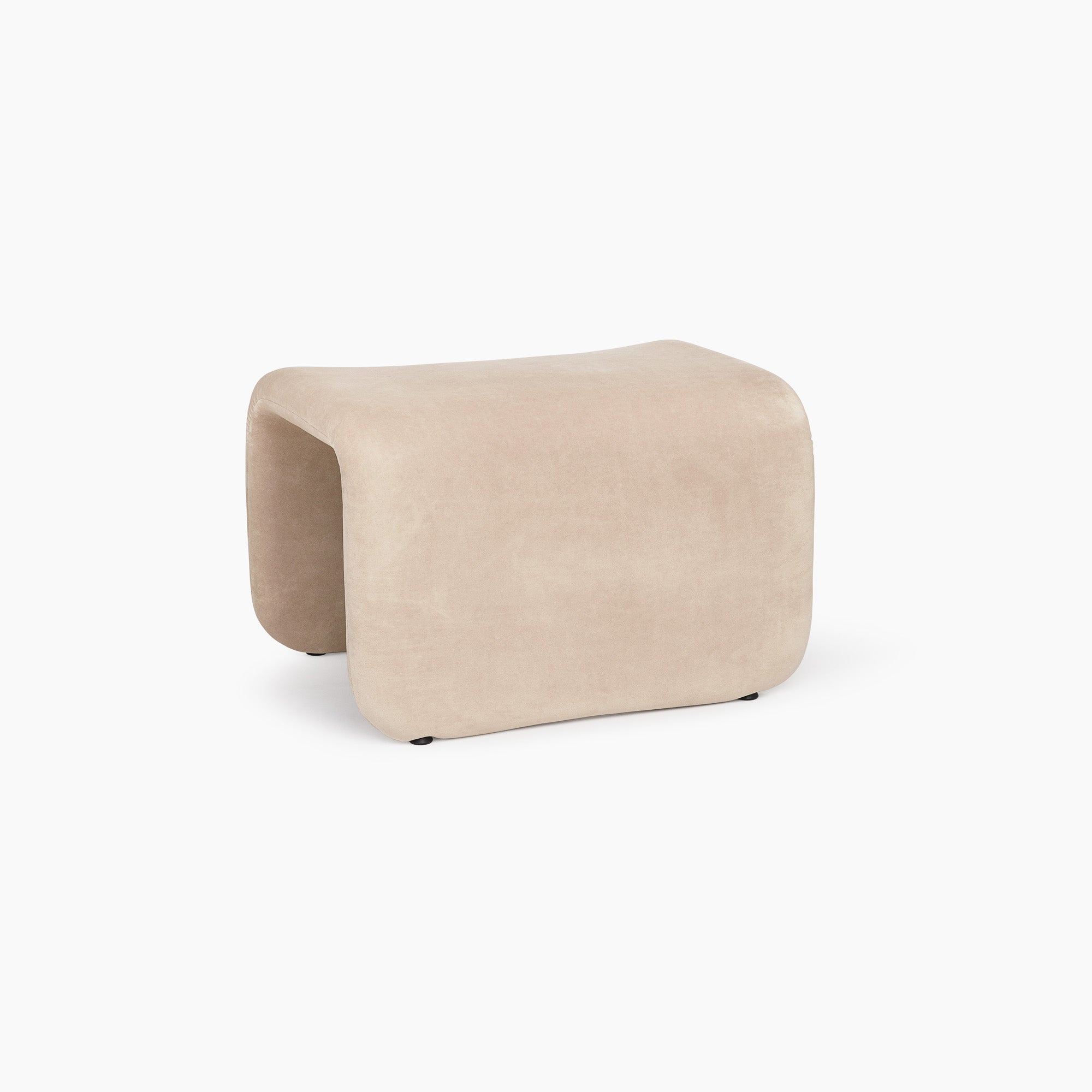Lounge Footstool – Bouclé Upholstered Ottoman, Light Gray thumbnail 17