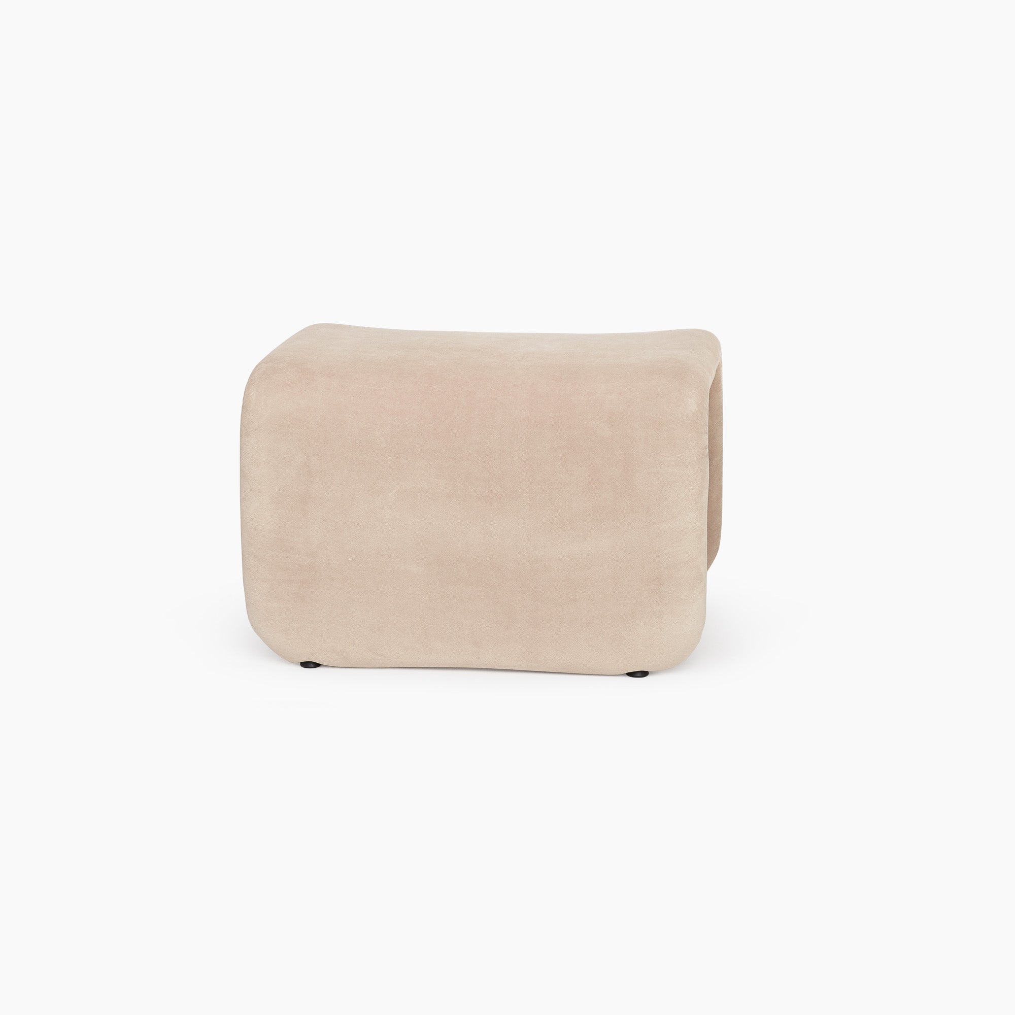 Lounge Footstool – Bouclé Upholstered Ottoman, Light Gray thumbnail 20