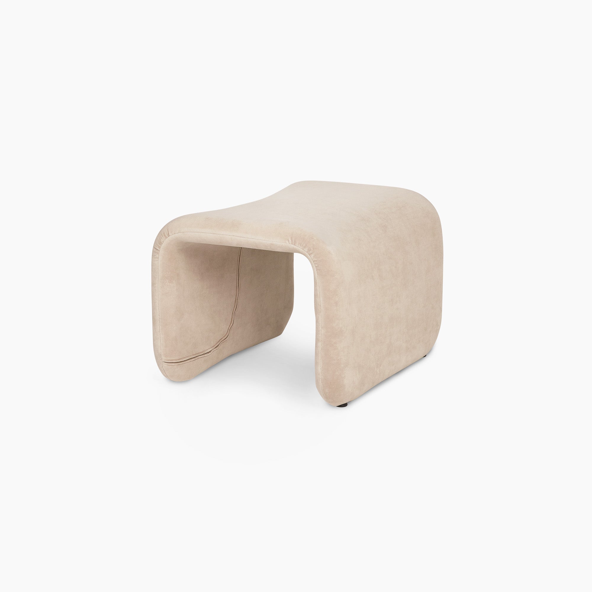 Lounge Footstool – Bouclé Upholstered Ottoman, Light Gray thumbnail 27