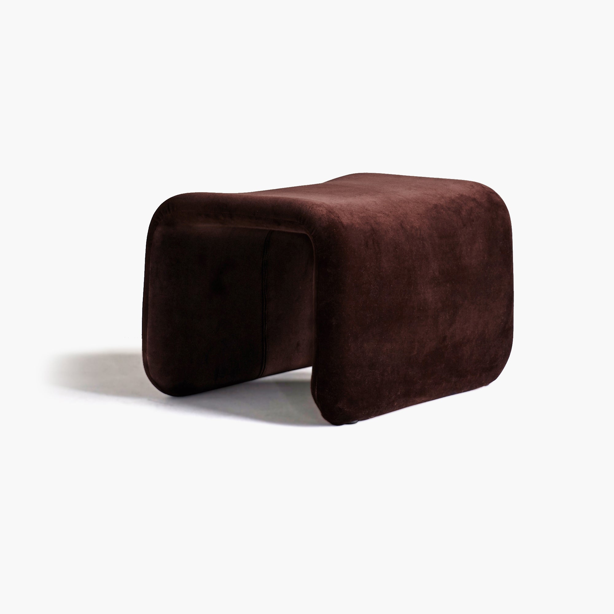 Lounge Footstool – Bouclé Upholstered Ottoman, Light Gray thumbnail 4
