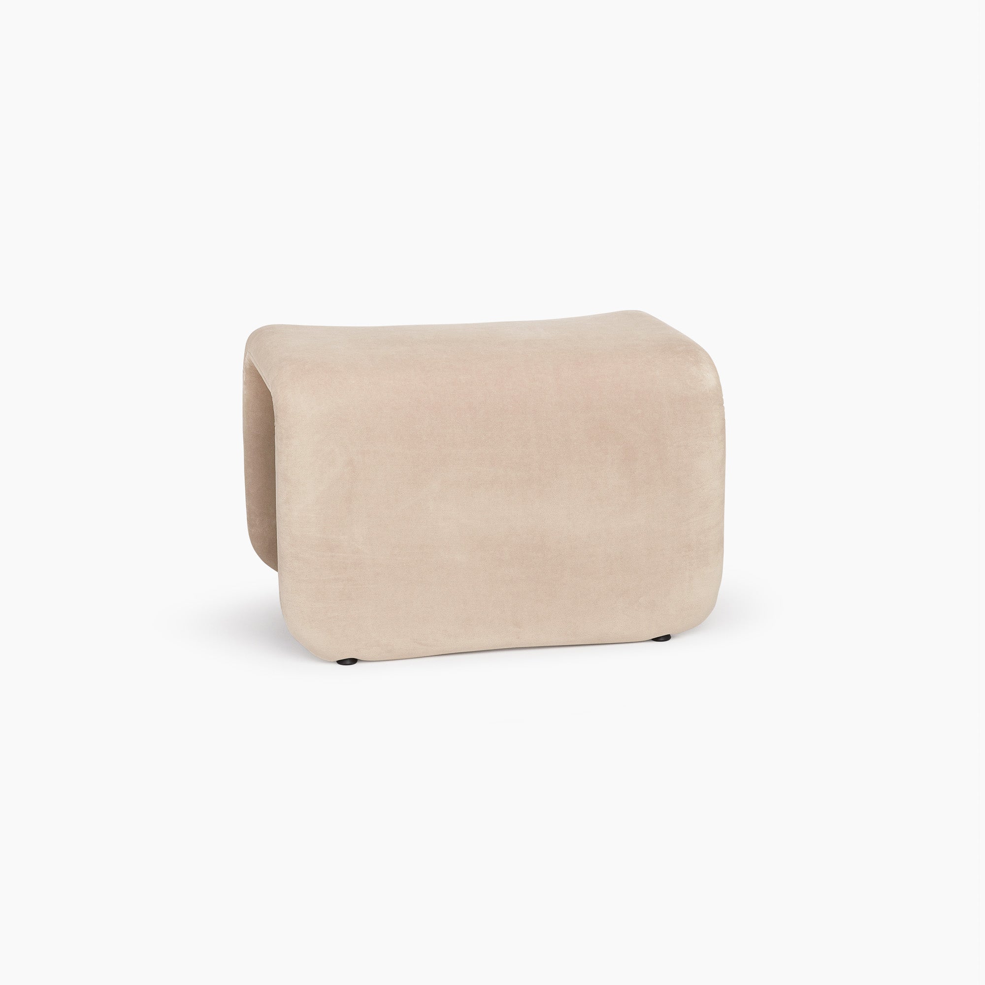 Cloud-Soft Upholstered Footstool – Light Beige Modern Living Room thumbnail 18
