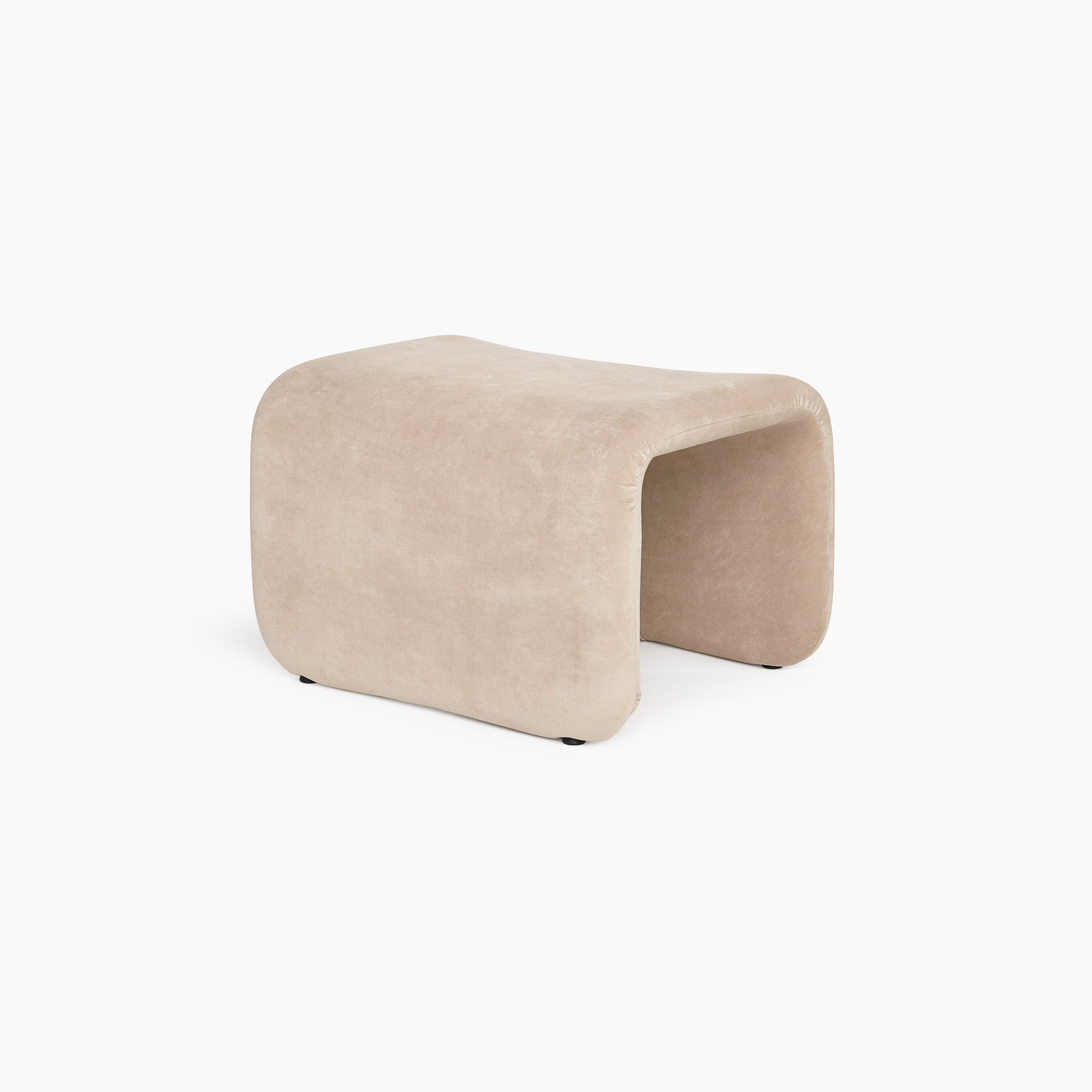 Cloud-Soft Upholstered Footstool – Light Beige Modern Living Room thumbnail 21