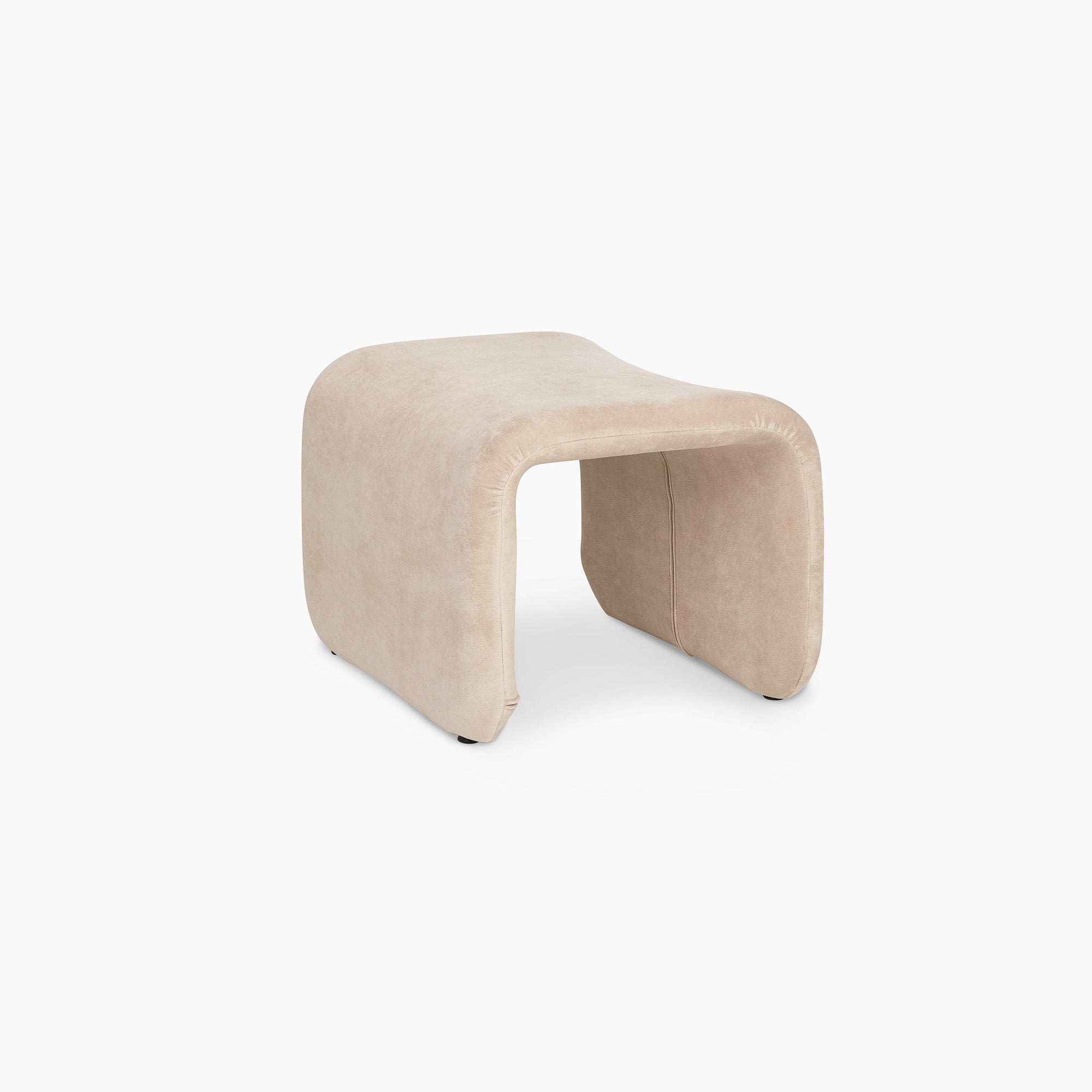 Cloud-Soft Upholstered Footstool – Light Beige Modern Living Room thumbnail 23