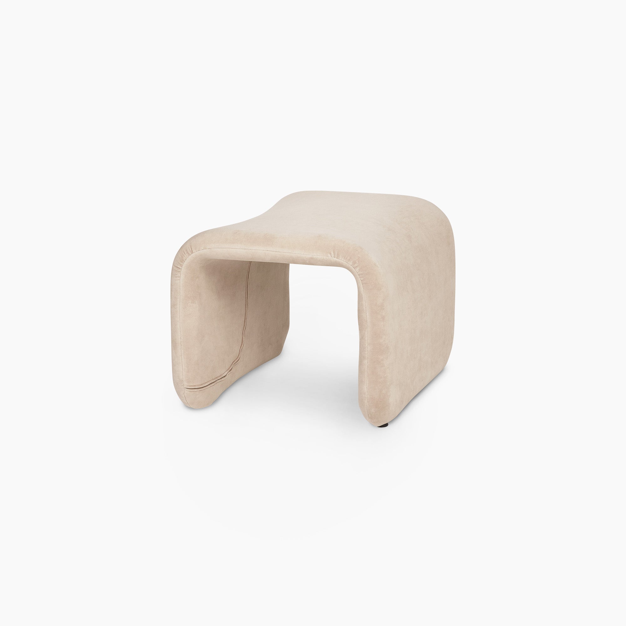 Cloud-Soft Upholstered Footstool – Light Beige Modern Living Room thumbnail 26