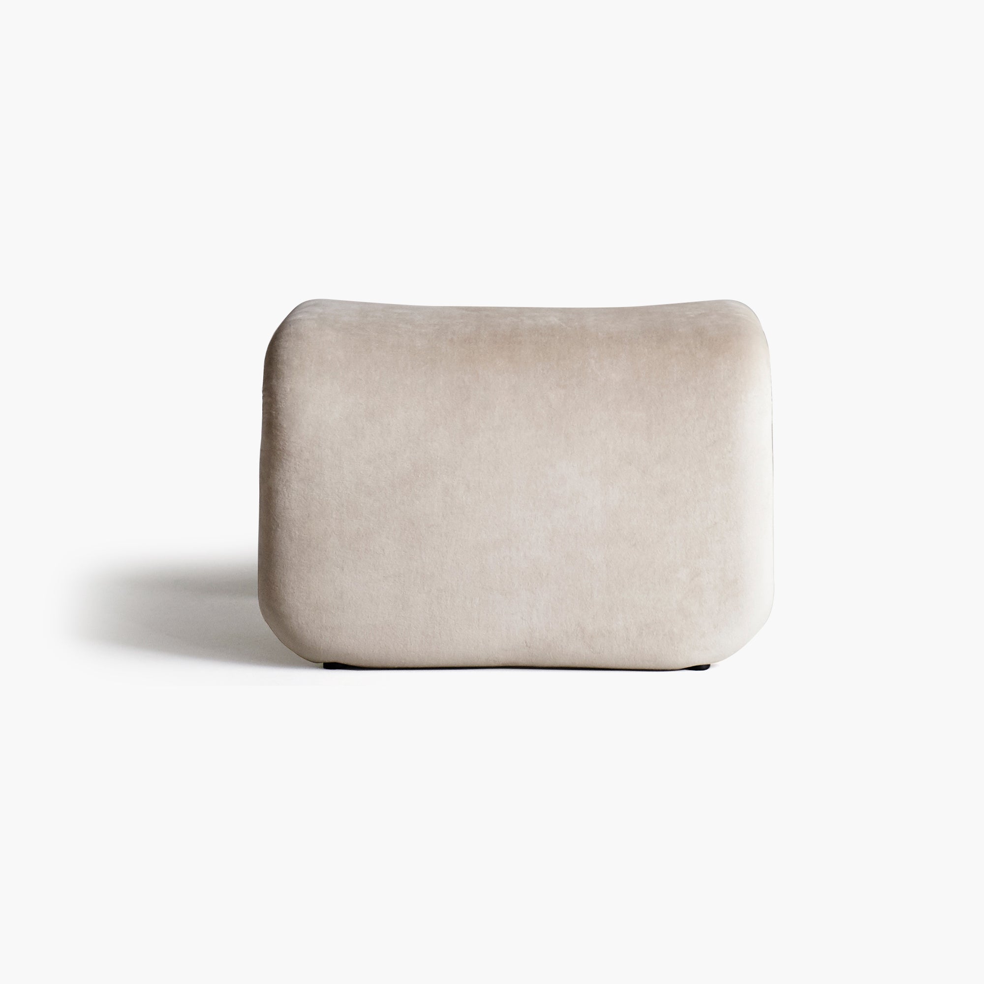 Cloud-Soft Upholstered Footstool – Light Beige Modern Living Room thumbnail 3