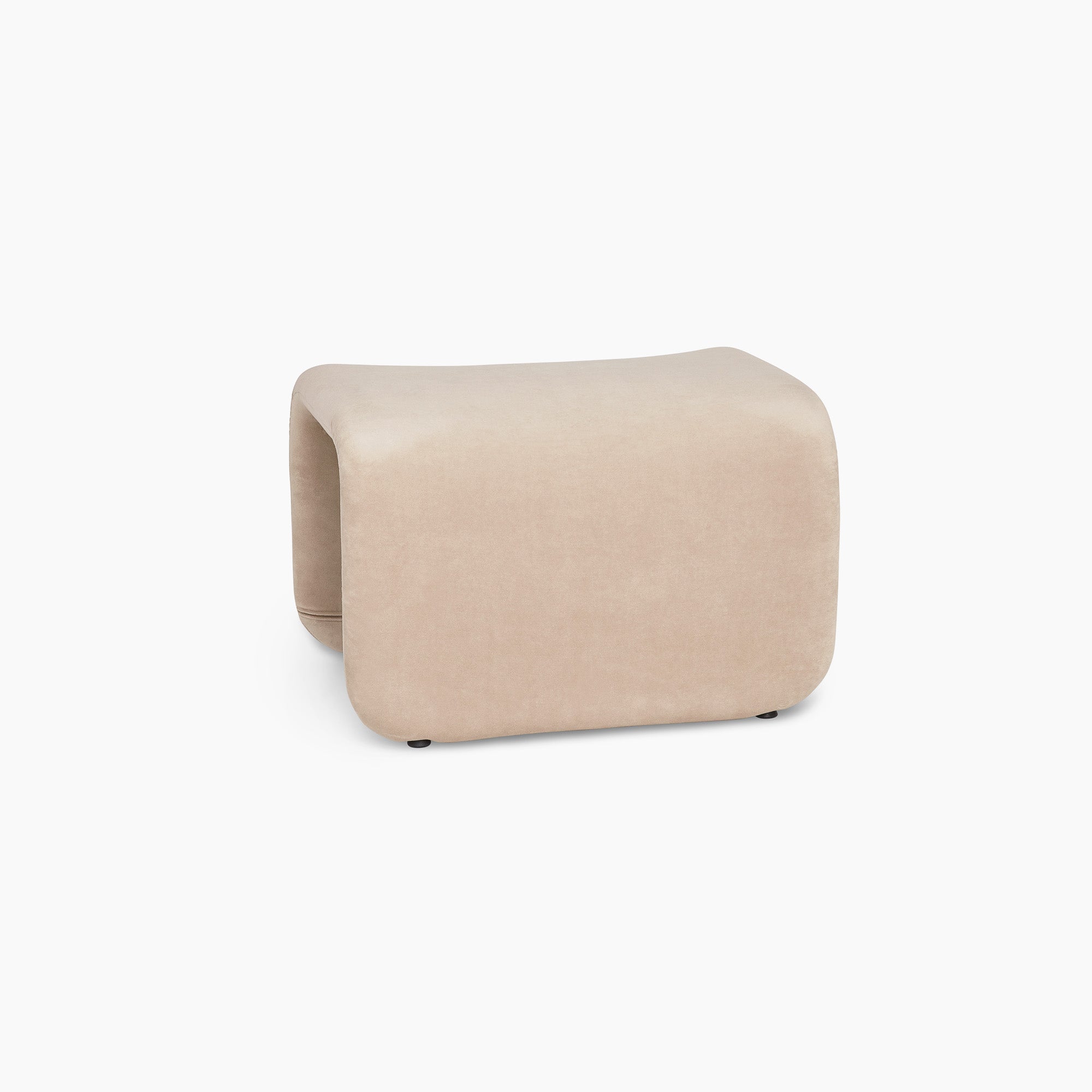 Cloud-Soft Upholstered Footstool – Light Beige Modern Living Room thumbnail 31