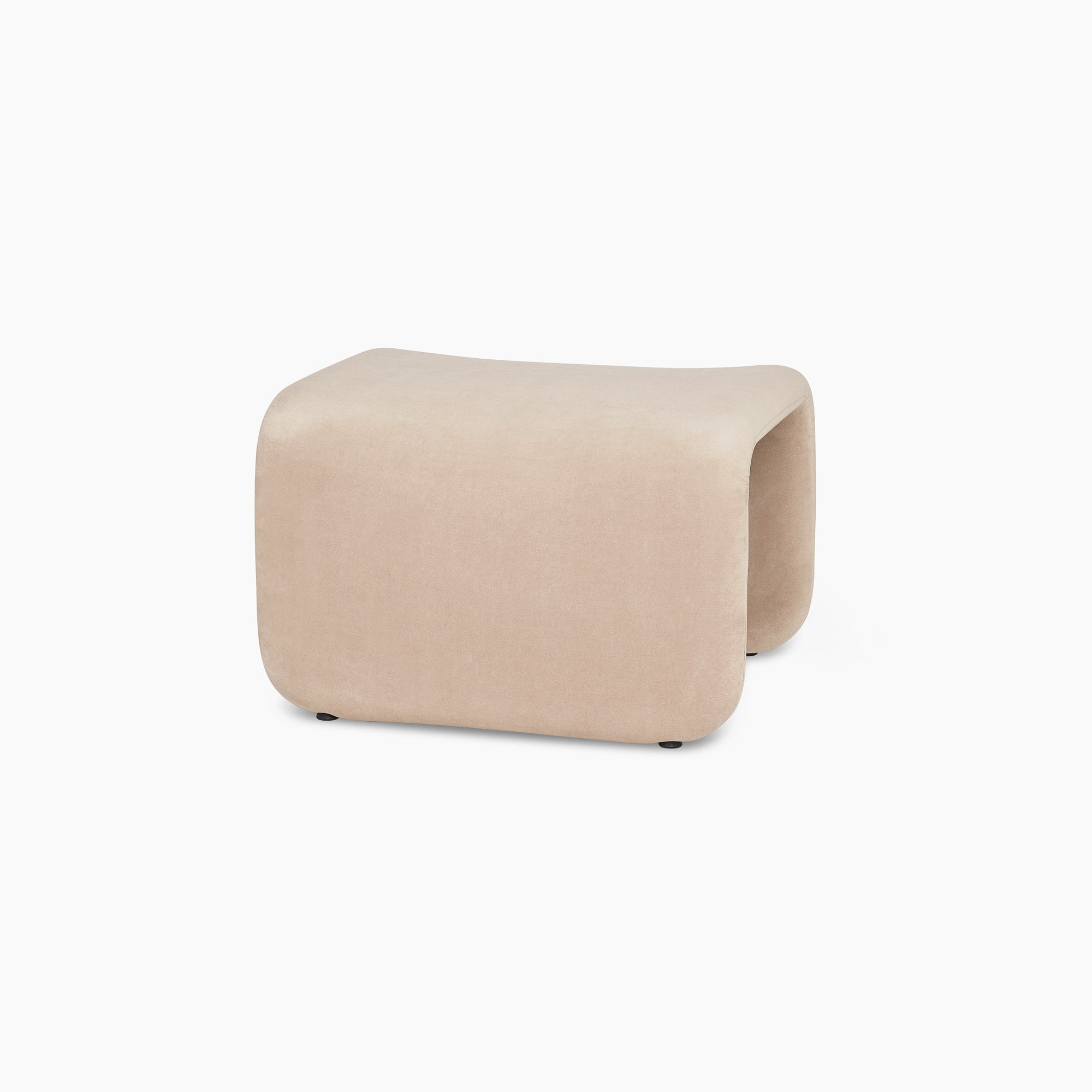 Cloud-Soft Upholstered Footstool – Light Beige Modern Living Room thumbnail 33