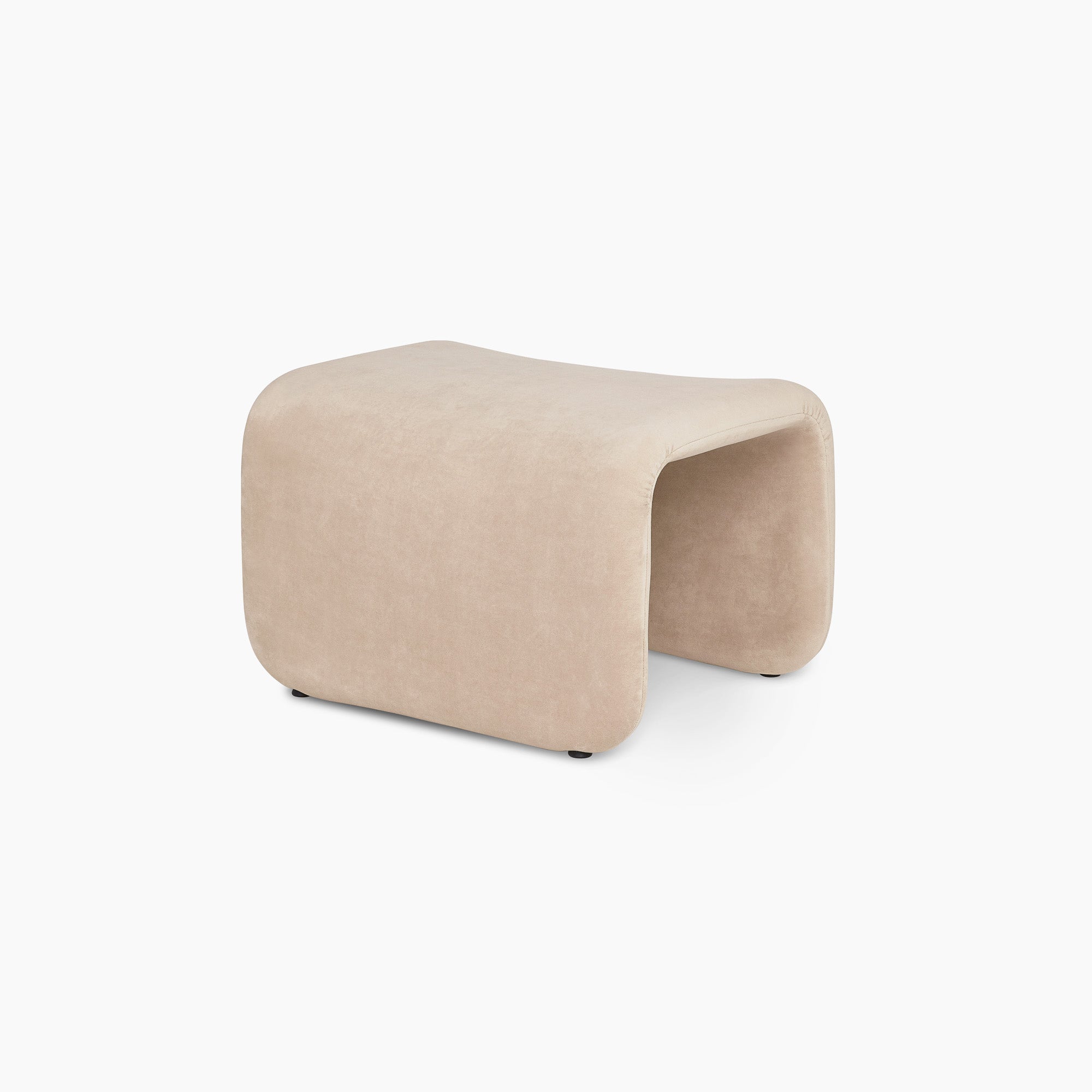 Cloud-Soft Upholstered Footstool – Light Beige Modern Living Room thumbnail 34