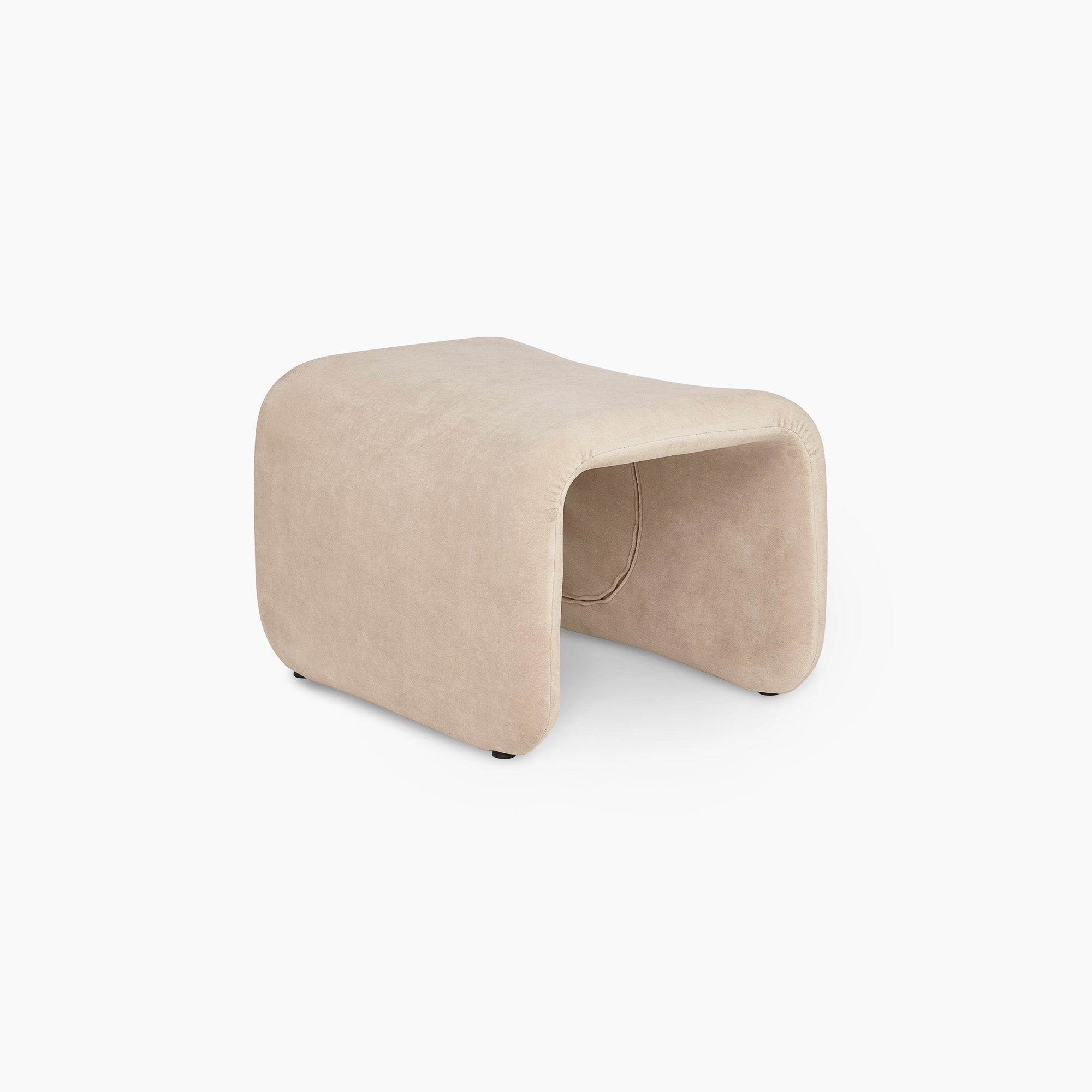 Cloud-Soft Upholstered Footstool – Light Beige Modern Living Room thumbnail 35
