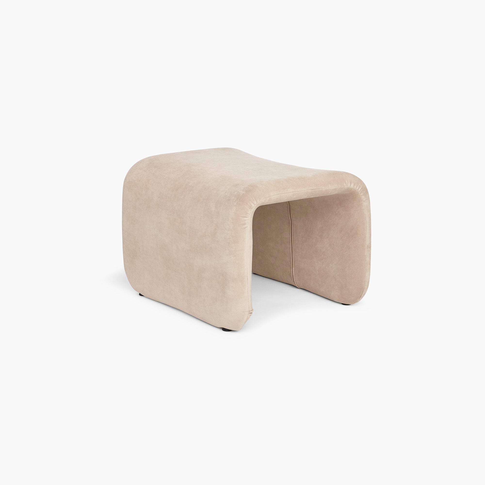 Contemporary Upholstered Footstool – Light Gray Bouclé Style thumbnail 22