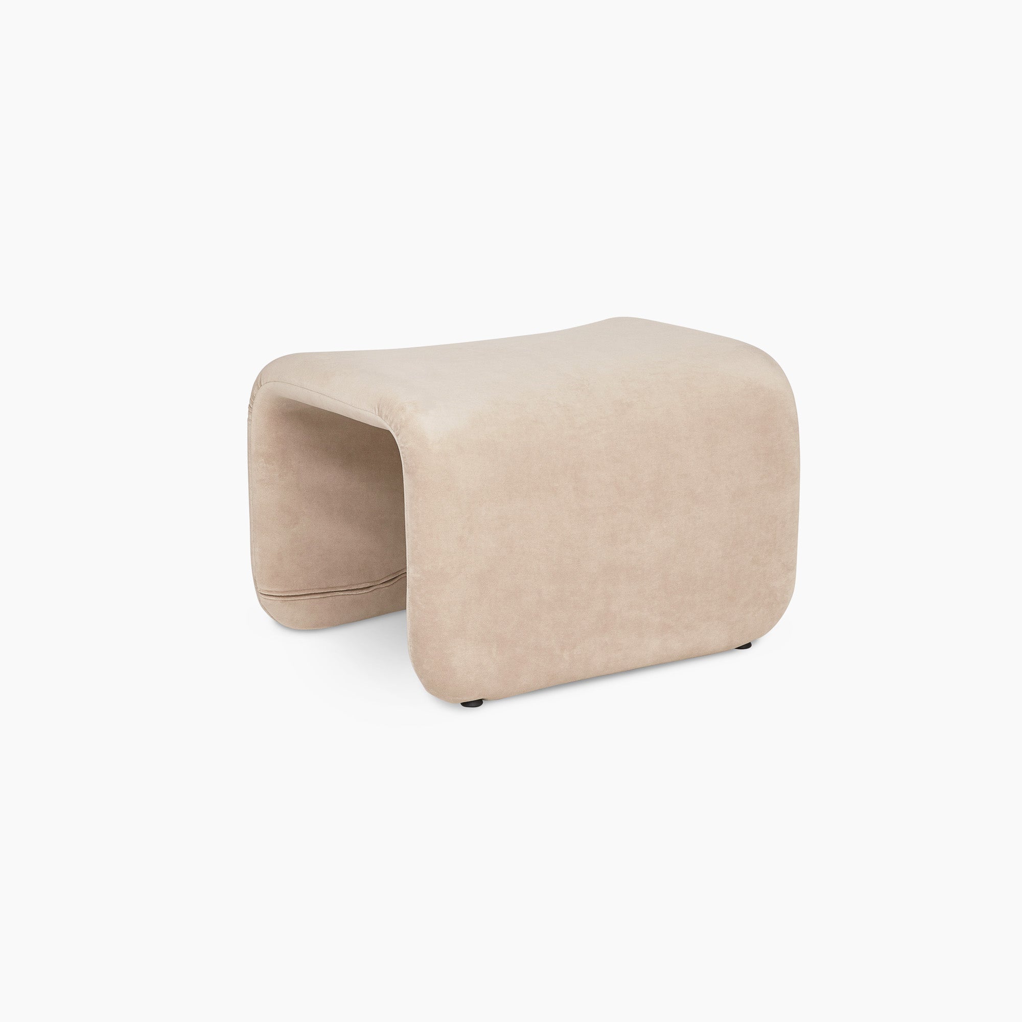 Contemporary Upholstered Footstool – Light Gray Bouclé Style thumbnail 30