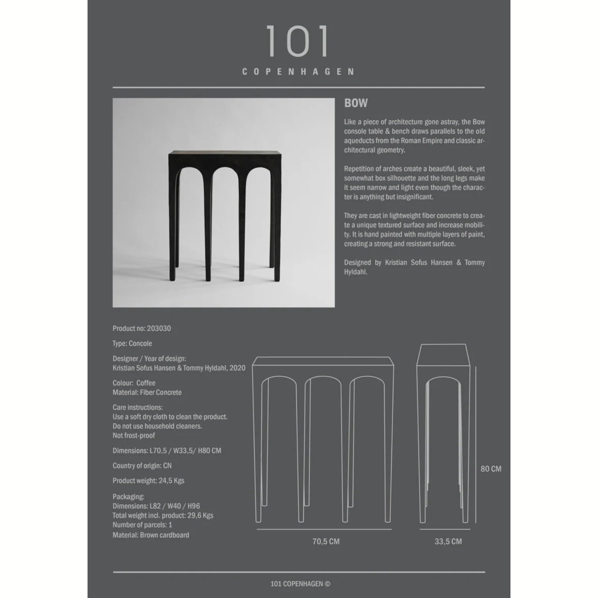 Bow Arch Console Table – Black Modern Entryway Accent thumbnail 7