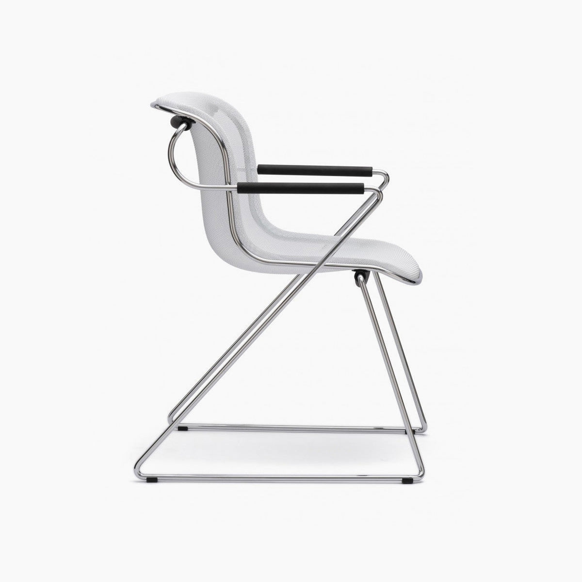 Penelope Mesh Armchair – White Textured Fabric Chrome Frame thumbnail 2