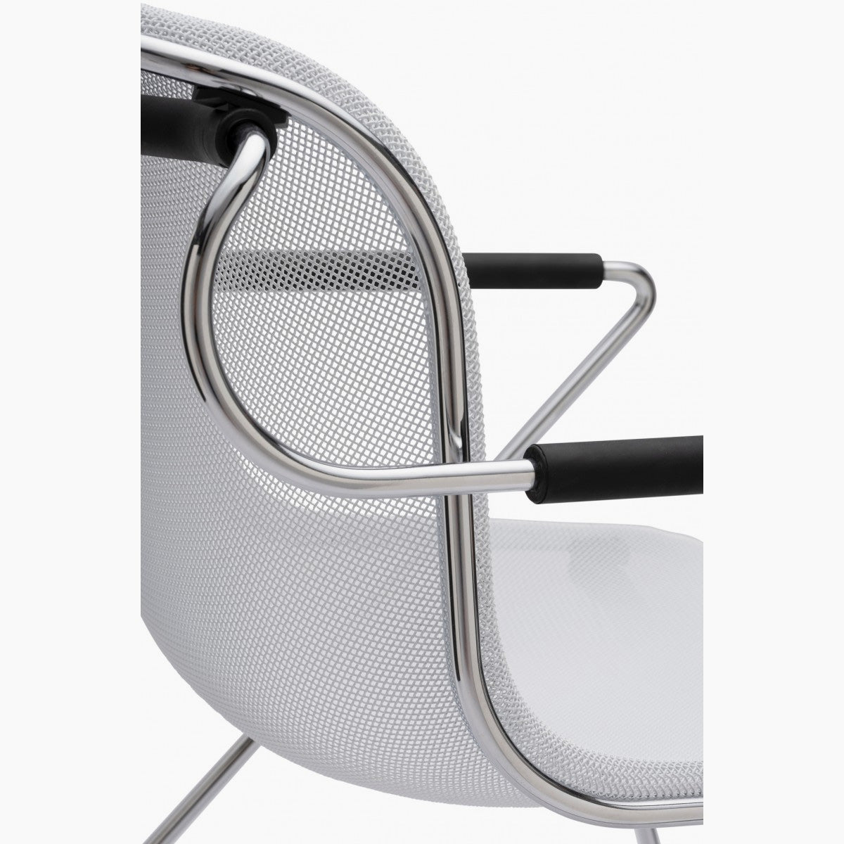 Penelope Mesh Armchair – White Textured Fabric Chrome Frame thumbnail 5