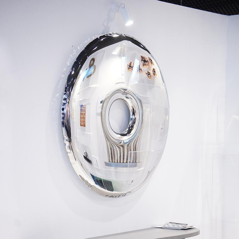 Polished Stainless Steel Rondo Wall Mirror – Convex 95cm thumbnail 4