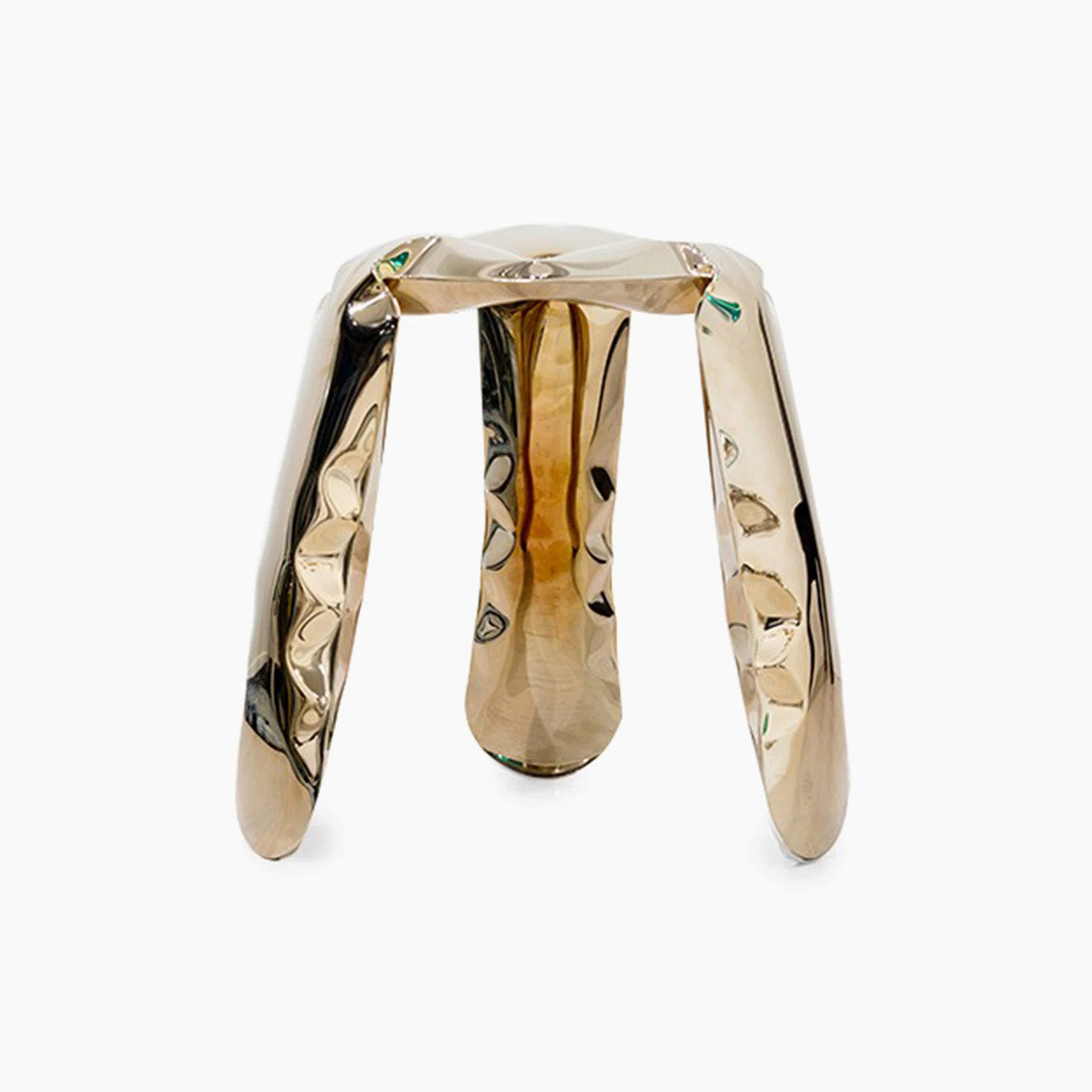 Iridescent Metal Swirl Stool – Modern Bar Height Seating thumbnail 2