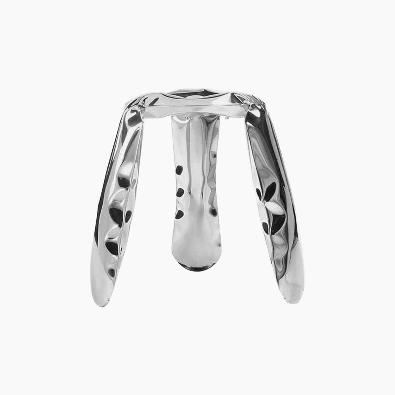 Sculptural Metal Stool – Polished Chrome Modern Bar Seating thumbnail 13