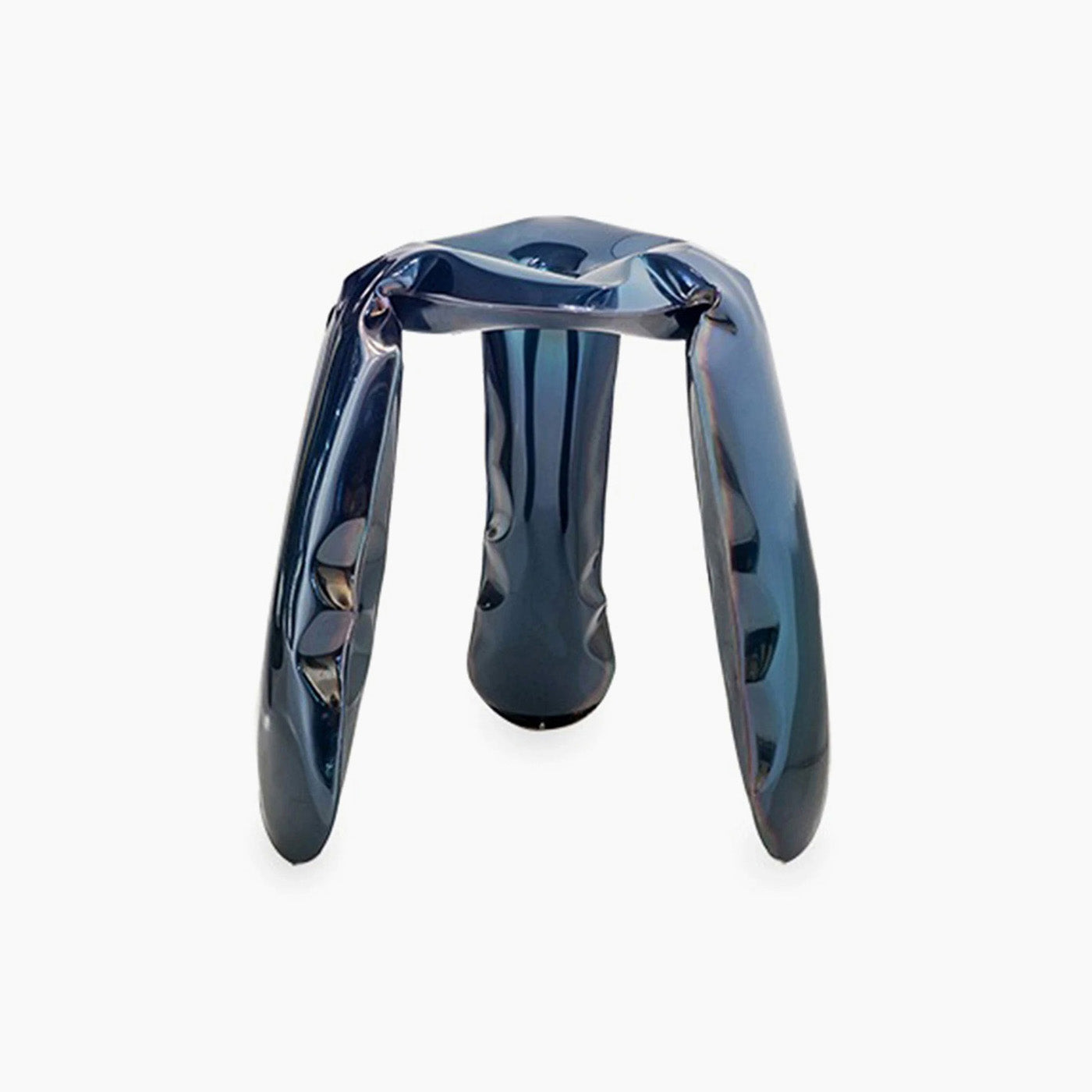 Sculptural Metal Stool – Polished Chrome Modern Bar Seating thumbnail 4