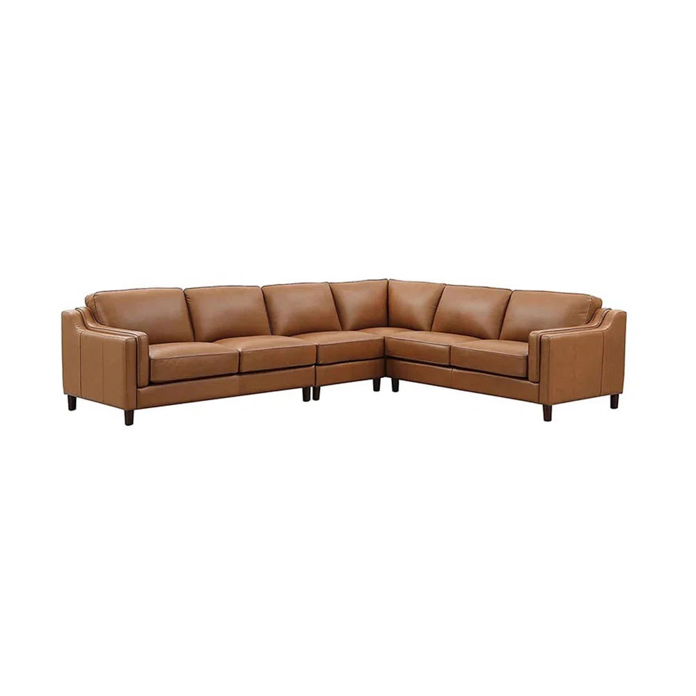 Bella Leather L-Shaped Sectional Right Hand Facing thumbnail 4