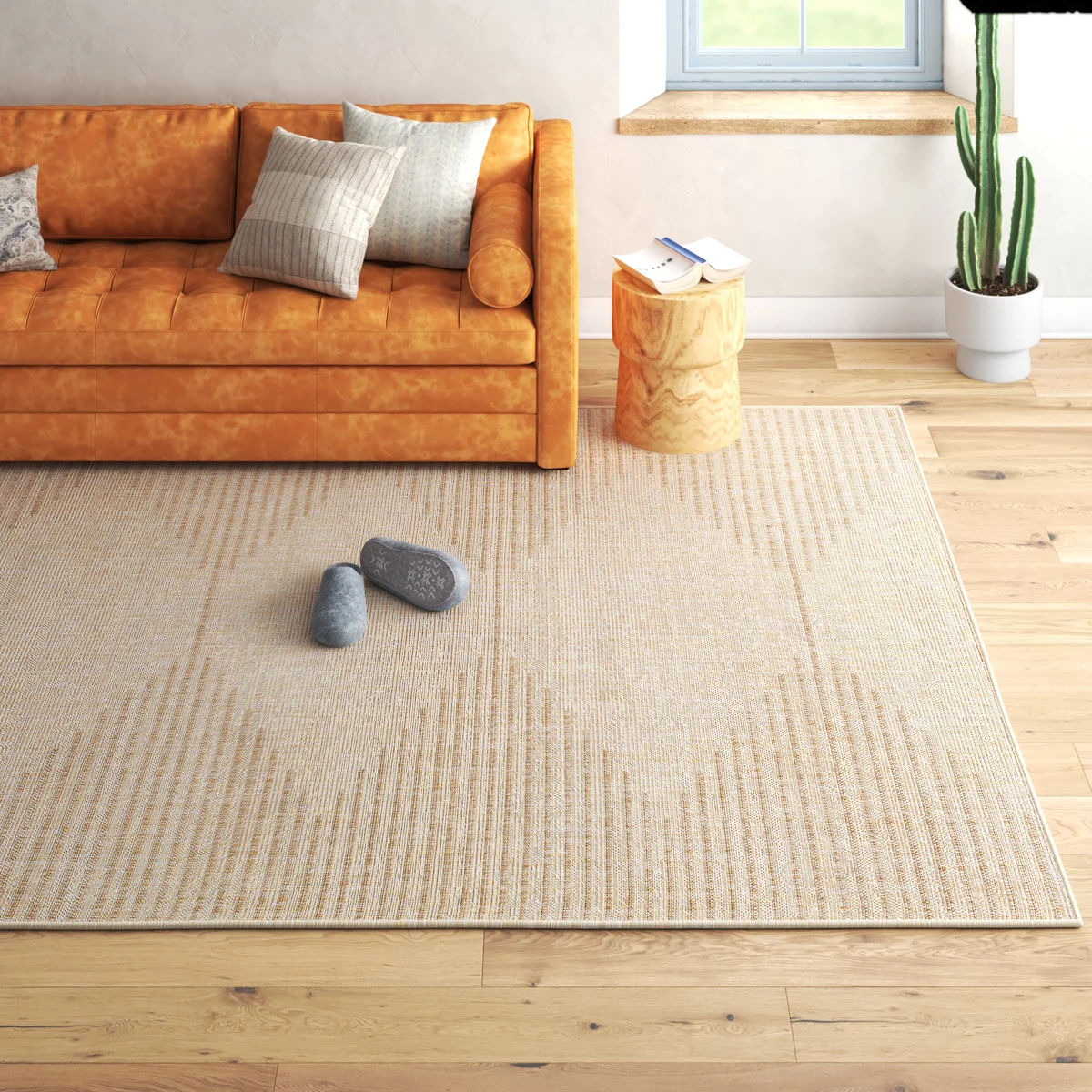 Mendota Geometric Tan Indoor/Outdoor Area Rug thumbnail 5