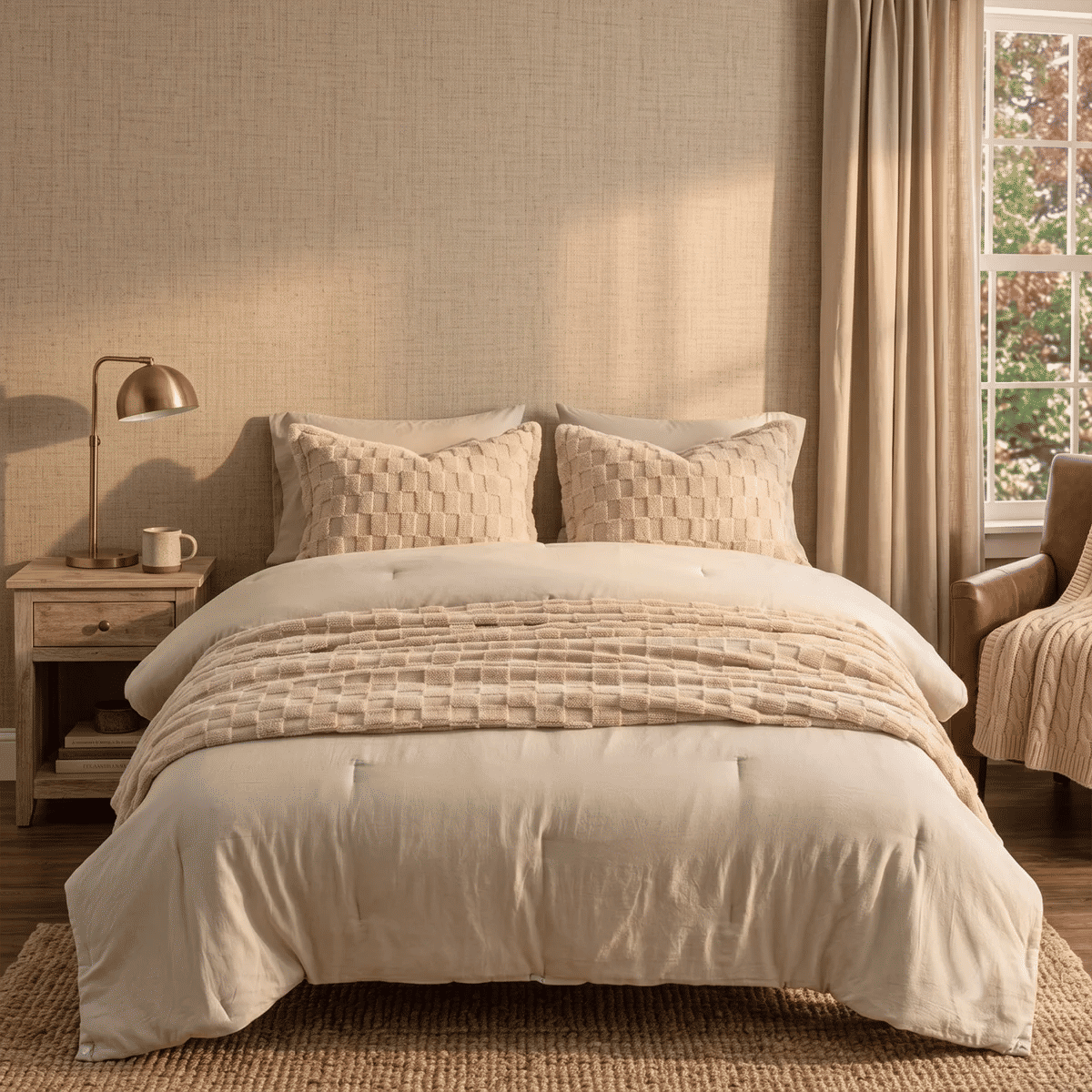Luxury Comforter Set With Removable Blanket - Soft Velvet & Washed Microfiber Bedding thumbnail 4