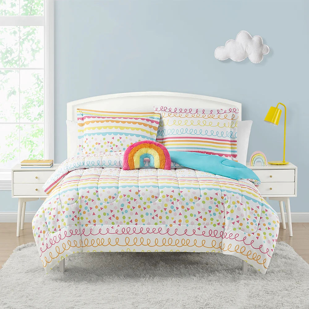 ALEX + BELLA Color Pop Rainbow Orange Microfiber Comforter Set — view 1