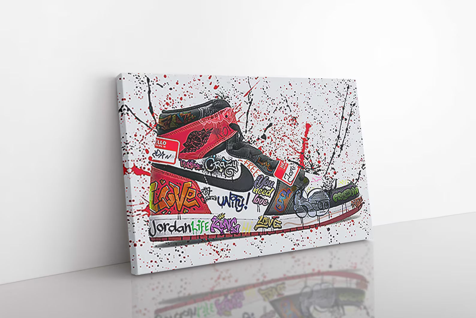 Graffiti Jordans Canvas Wall Art — view 1