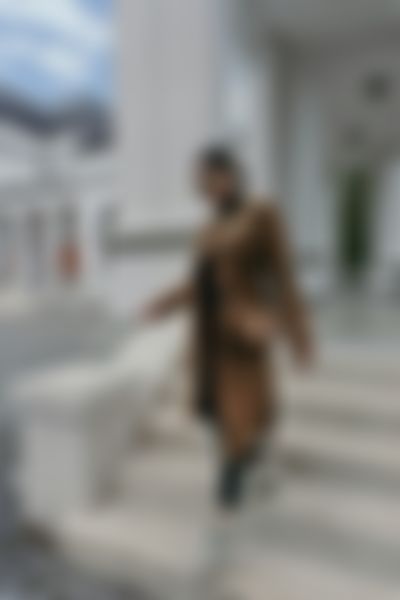 Long Leather Simple Woman Coat