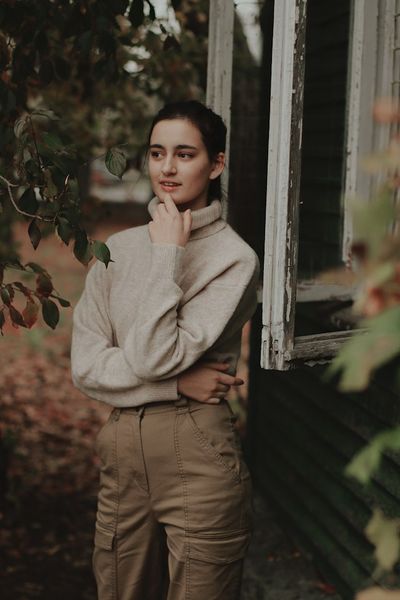 Cowl Neck Cleaned Fancy Woman Sweater