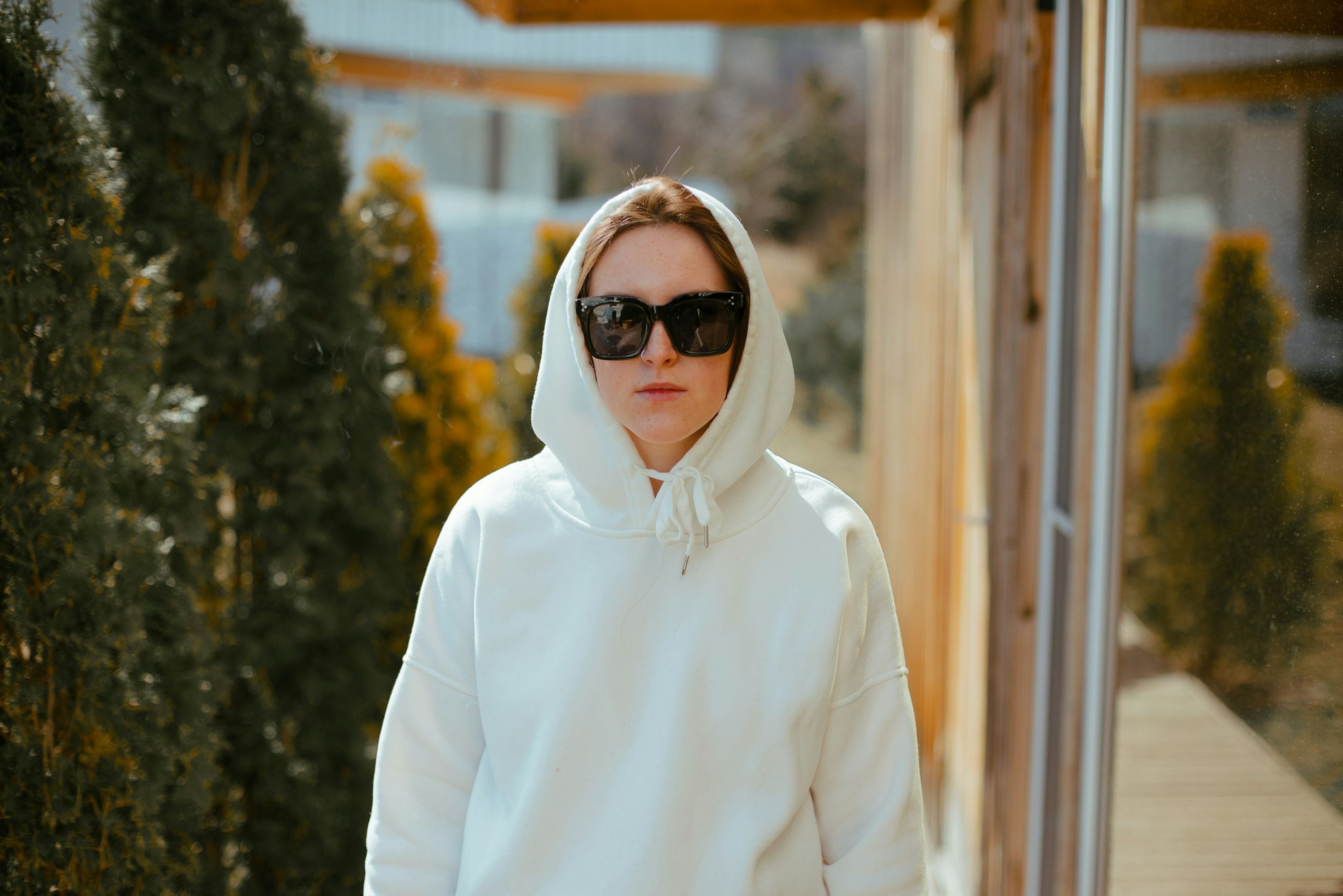 woman with a hoodie