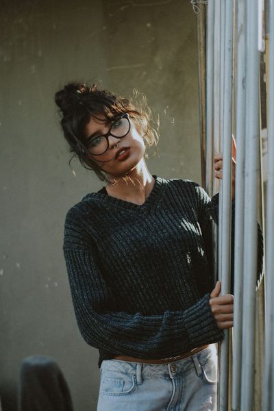Aran Crop Top Woman Sweater