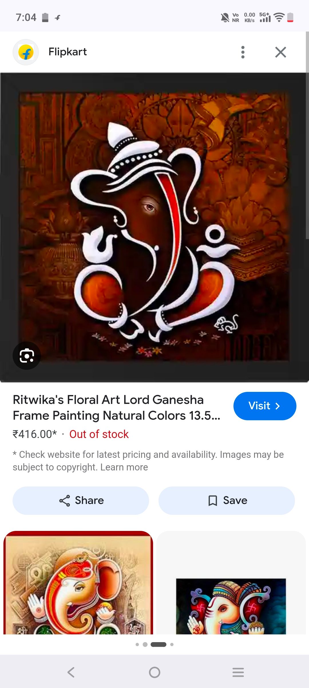 Acrylic ganpati modern painting 