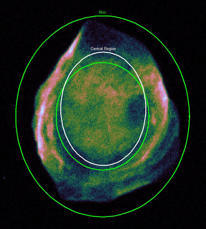 DEML71 in X-ray spectrum, with spectral regions indicated.