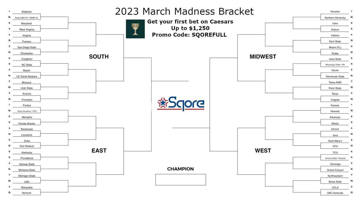 march madness print your brackets