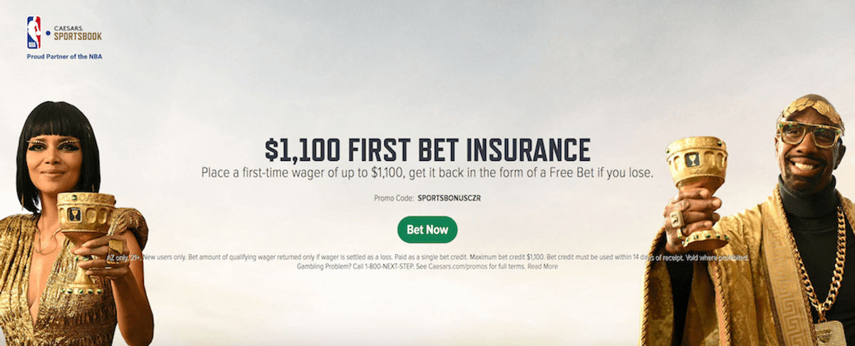 Caesars Sportsbook promo code activates $1,100 risk-free bet or