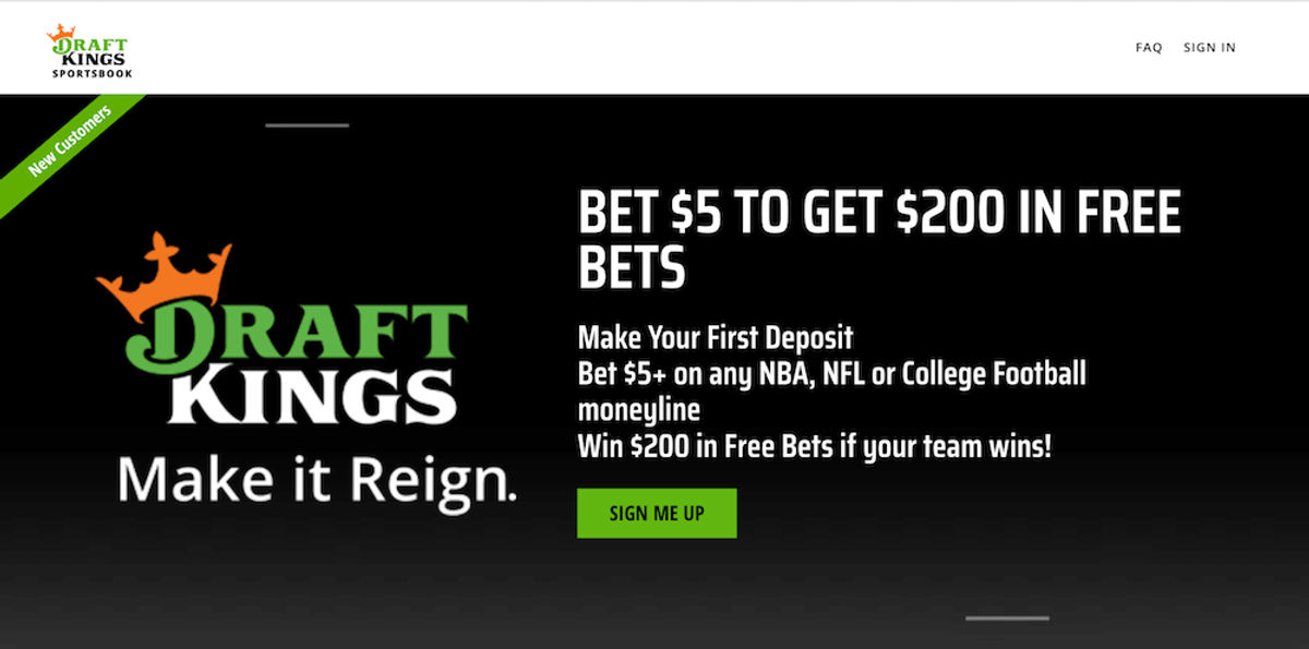 DraftKings - Bet $5, Get $200 in Free Bets After Betting any Team On The Money Line