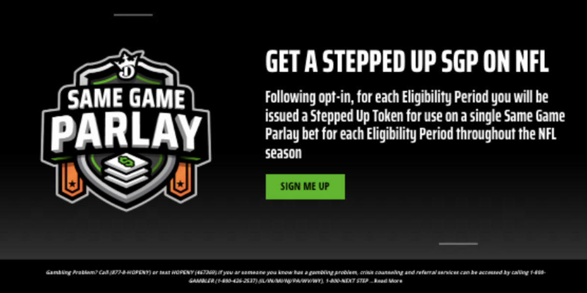 DraftKings NFL SGP Boost Promo