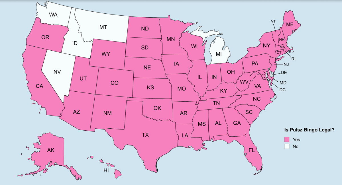 Pulsz Bingo Legal States