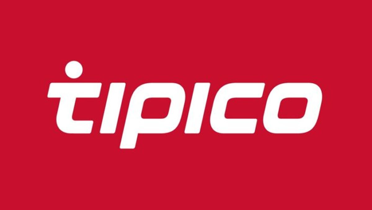 Tipico logo white on red background