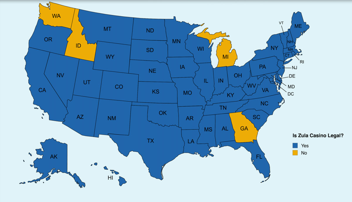 Zula Casino Legal States