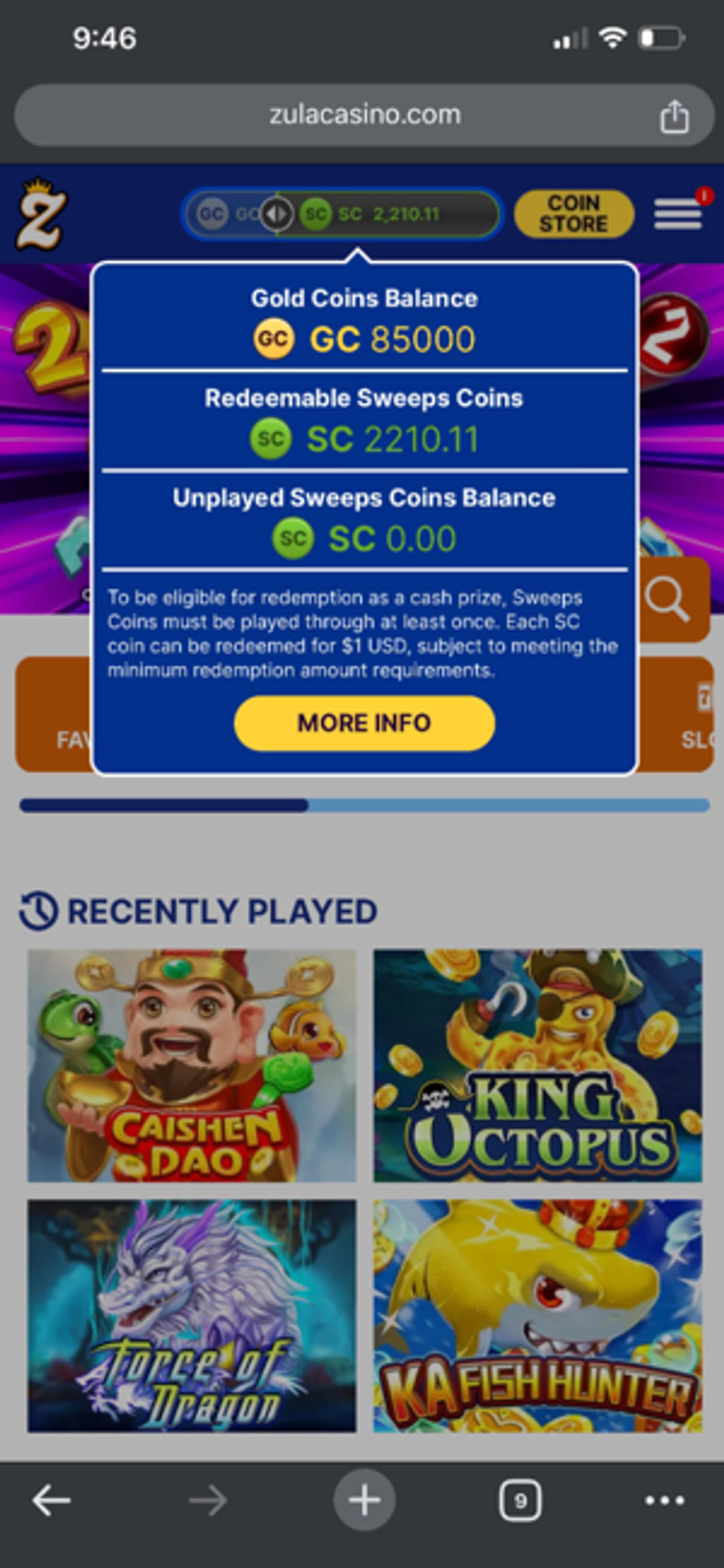 Zula Casino Mobile App