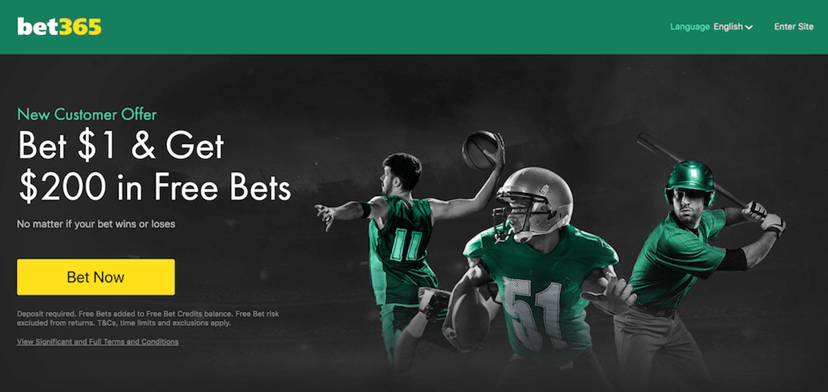 Bet365 Bet $1 Get $200 in Free Bets Promo