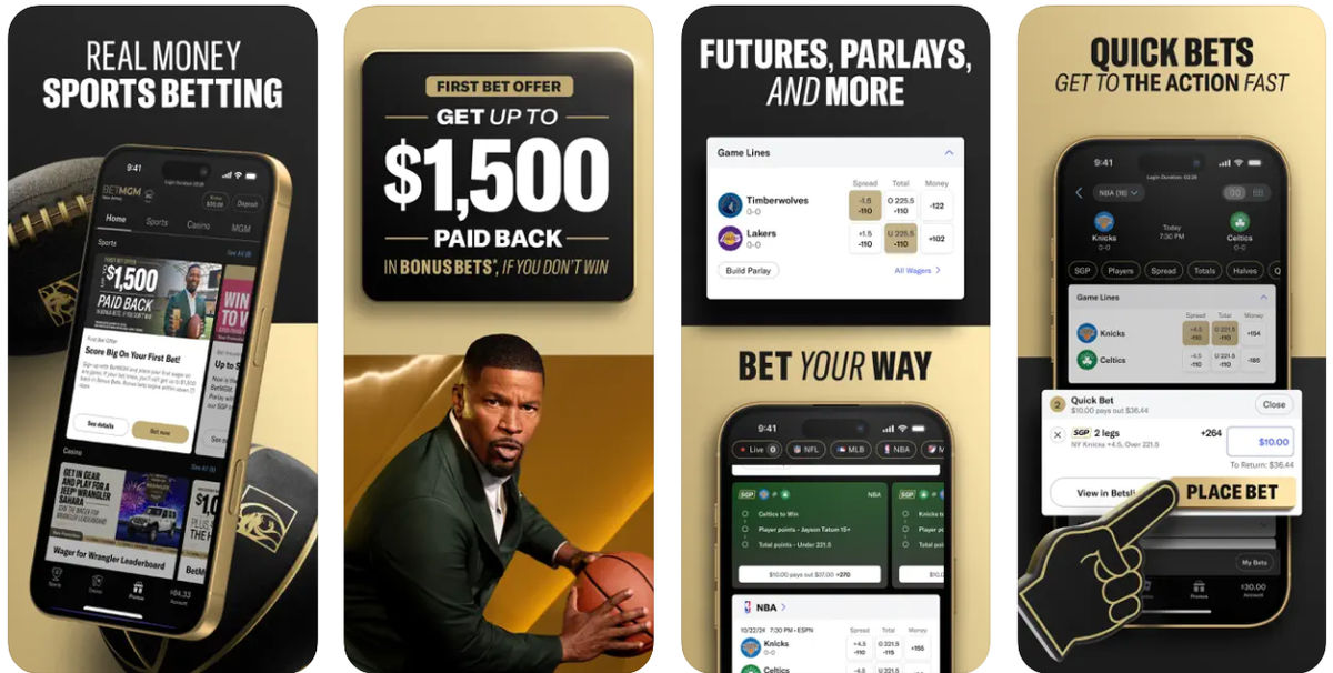 With the BetMGM mobile app, users can take advantage of the site's new customer bonus and bet on their favorite sports.