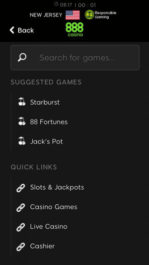 888 casino games mobile menu