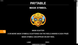 9 Masks of Fire Slot Paytable