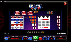 Wild Wild Gems Paytable